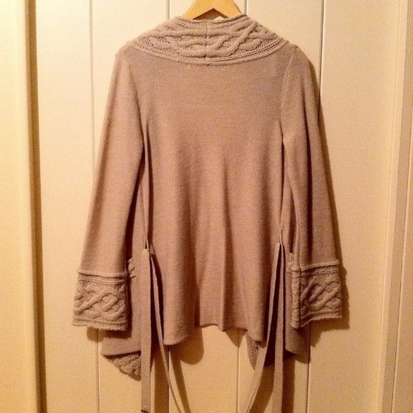 Nougat beige cardigan open front sweater NEW with tags - Picture 2 of 8